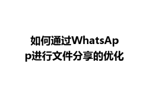 WhatsApp中文版下载 | 如何通过WhatsApp进行文件分享的优化