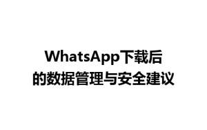 WhatsApp中文版下载 | WhatsApp下载后的数据管理与安全建议