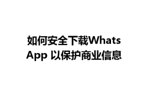 WhatsApp中文版下载 | 如何安全下载WhatsApp 以保护商业信息