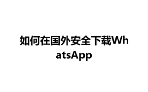 WhatsApp中文版下载 | 如何在国外安全下载WhatsApp