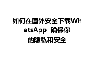 WhatsApp中文版下载 | 如何在国外安全下载WhatsApp  确保你的隐私和安全