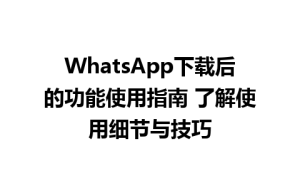 WhatsApp中文版下载 | WhatsApp下载后的功能使用指南 了解使用细节与技巧