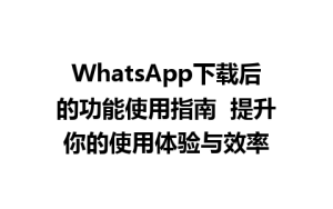 WhatsApp中文版下载 | WhatsApp下载后的功能使用指南  提升你的使用体验与效率