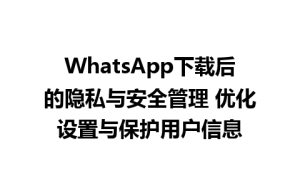 WhatsApp中文版下载 | WhatsApp下载后的隐私与安全管理 优化设置与保护用户信息