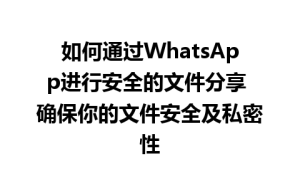 WhatsApp中文版下载 | 如何通过WhatsApp进行安全的文件分享 确保你的文件安全及私密性