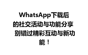 WhatsApp中文版下载 | WhatsApp下载后的社交活动与功能分享  别错过精彩互动与新功能！