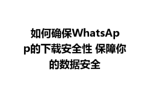 WhatsApp中文版下载 | 如何确保WhatsApp的下载安全性 保障你的数据安全