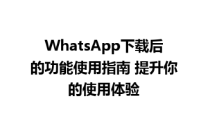 WhatsApp中文版下载 | WhatsApp下载后的功能使用指南 提升你的使用体验