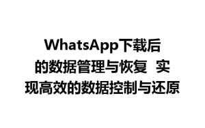 WhatsApp中文版下载 | WhatsApp下载后的数据管理与恢复  实现高效的数据控制与还原