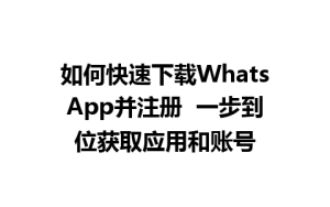 WhatsApp中文版下载 | 如何快速下载WhatsApp并注册  一步到位获取应用和账号