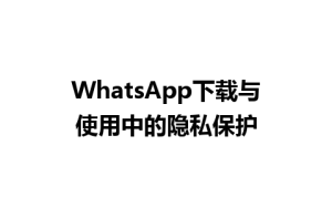 WhatsApp中文版下载 | WhatsApp下载与使用中的隐私保护