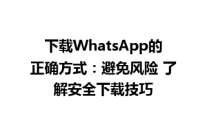 WhatsApp中文版下载 | 下载WhatsApp的正确方式：避免风险 了解安全下载技巧