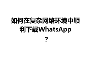 WhatsApp中文版下载 | 如何在复杂网络环境中顺利下载WhatsApp？