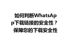 WhatsApp中文版下载 | 如何判断WhatsApp下载链接的安全性？ 保障您的下载安全性