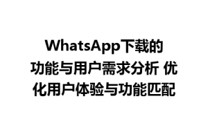 WhatsApp中文版下载 | WhatsApp下载的功能与用户需求分析 优化用户体验与功能匹配