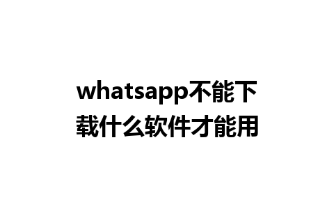 WhatsApp中文版下载 | whatsapp不能下载什么软件才能用